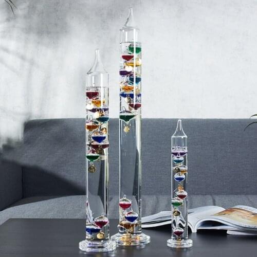 Creative Multi-Colored Spheres Galileo Thermometer Office Living Room Swing Ball Physics Temperature Gauge Home Table Decoration