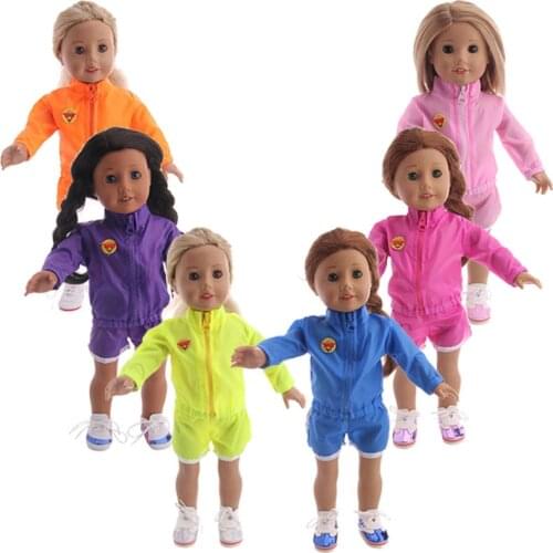 Fashion New Pattern Popular Campus Sportswear Suit Fit 18 Inch American&43cm Baby New Born Doll Clothes Accessories,Girls Toys