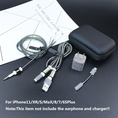 Fashion USB Data Line Protective Cover Earphone Winder 5W Charger Head Protection Line Sticker For iPhone11/XR/S/MaX/8/7/6S Plus