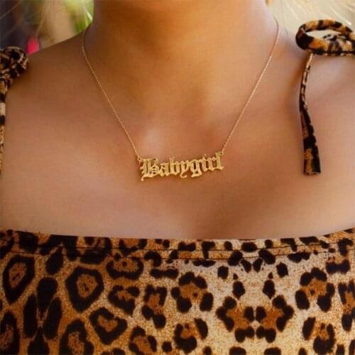 Fashion BabyGirls Necklace Initial Angel Choker Necklaces Letter Pendants Stainless Steel Collar Mom Lovers Girlfriend Jewelry