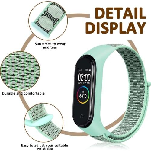 Nylon Strap Watchband for Xiaomi Mi Band 6 4 3 5 Bracelet Wristband Sports Breathable for Miband 6 5 4 3 Replacement Strap