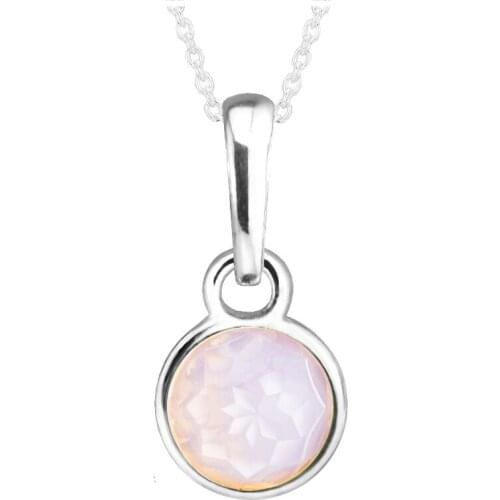 Authentic 925 Sterling Silver October Droplet Crystal Pendant Charms Beads for Jewelry Making Fits Europe Bracelets Berloques