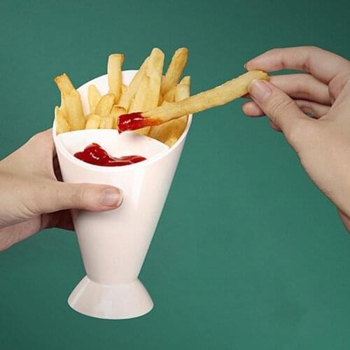 40%HOTFrench Fries Shelf Holder Assorted Sauce Chips Snack Cone Dip Cup Tableware