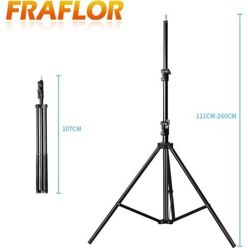 Working Height 1.1m-2.6m Folded 107cm Photography Light Stands for Relfectors Softboxes Lights Umbrellas Backgrounds Light Stand