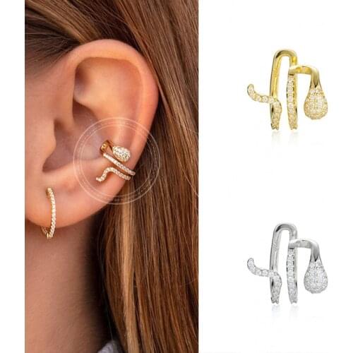 1PC Brass/24k Gold-Plated Mini Fake Cartilage Ear Clip On Earrings for Women Non-Hole Type Hypoallergenic Earrings Fine Jewelry