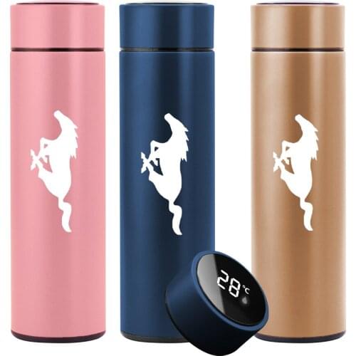 500ML Intelligent Thermos Temperature Display Customize Logo Stainless Steel Vacuum Water Cup For ford MK3 2018 2019 202 mustang