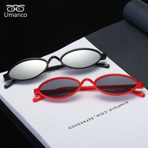 Umanco 2021 New Small Steampunk Oval Mirror Sunglasses For Women Men Plastic Frame Resin Lens Outdoor Eyewear Travel Party Gifts