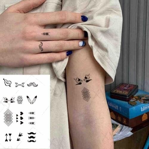 Waterproof Temporary Tattoo Water Transfer Sticker Black Swallow Small Pattern Girl Boy Couple Beautiful Body Art 10.5*6cm