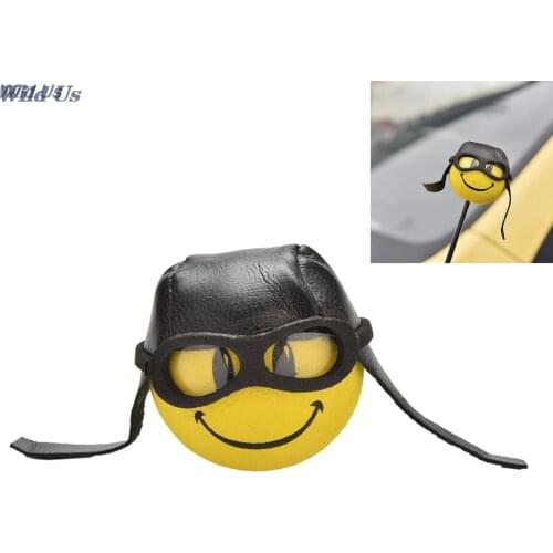 Yellow Little Cute Funny Cartoon Doll Antenna Balls Plush EVA Foam Aerial Toppers Decoration Car Styling Roof Ornament