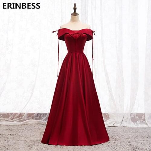 Vestido De Festa Sexy Sweetheart Long Prom Dresses Floor Length A-line Bow Burgundy Prom Dress 2020 New Fashion Robe De Soiree