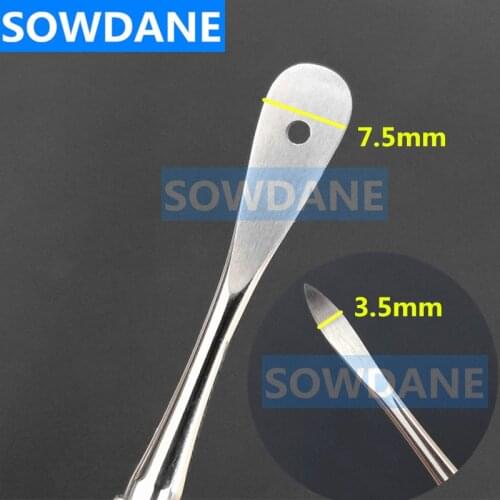 Double Ends Dental Implant Periosteal Elevator Tool Serrated Tip for Reflecting and Retracting Splitter Seperator Tip with Hole