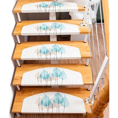 1pc PVC Non-slip Staircase Floor Carpet Children Stairs Pedal Staircase Self-adhesive Floor Staircase Rug Home Decor