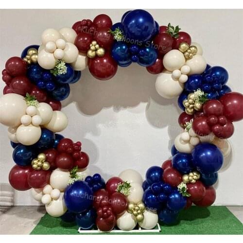 122pcs Luminous Blue Wine Red Balloons Garland Arch With Gold Chrome For Wedding Baby Shower Birthday Party Decorations Globos