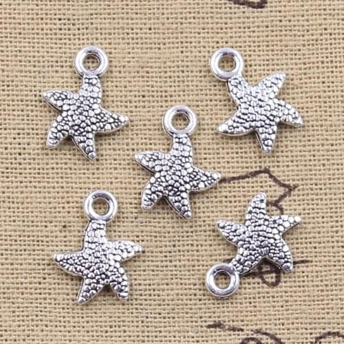 20pcs Charms Sea Starfish Star 16x12mm Antique Silver Color Pendants Making DIY Handmade Tibetan Finding Jewelry