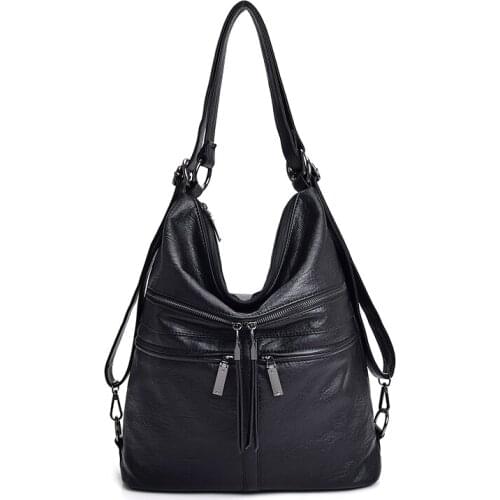 2021 new ladies multifunctional shoulder bag large capacity backpack high quality soft leather small messenger bag handbag