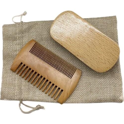 3Pcs/Set Beard Brush And Comb Boar Bristle Beard Brush For Men - Facial Hair Care For Men Mustache Styling