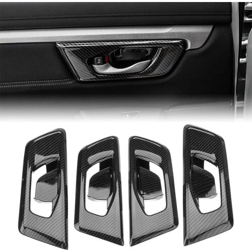 4Pcs For HONDA CRV 2017-2021 Carbon Fiber ABS Auto Inner Door Handle Cover Trim CR-V 2017 2018 2019 2020 2021 Car Accessories