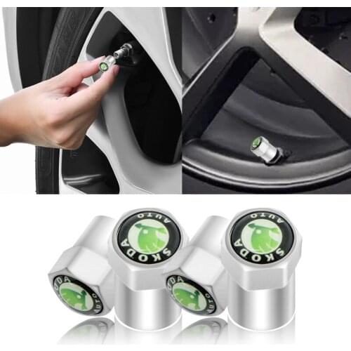 4 pieces new fashion car wheel tire valves tire Air plugs holster For Skodas Octavia A5 A7 Fabia superb car-styling Accessories