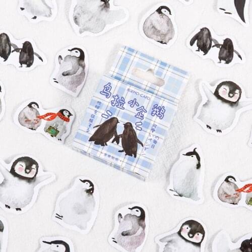 45 Pcs/Box Vintage Cute Little Penguin Mini Paper Sticker Package DIY Diary Decoration Sticker Album Scrapbooking