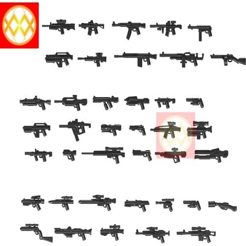 50PCS/LOT Rifle Machine Submachine Weapons Pack Military Swat Sniper Soldier Gun Accessories MOC Building Block Bricks Kids Toys