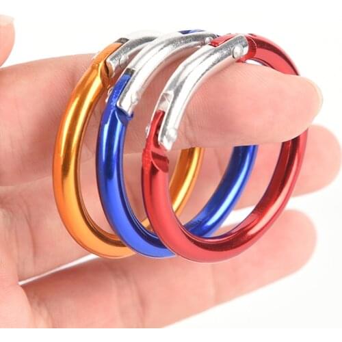 6pc Camping Hiking O Shape Ring Outdoor Tool EDC Buckles Clips Carabiner Round Trigger Hooks O Ring For Bags DIY Bag Accessories