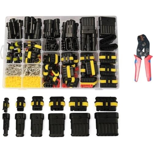 708Pcs Waterproof Car Connector Terminal Block HID Xenon Lamp Wiring Harness Connector