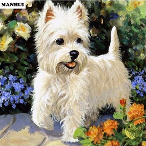 DIY Diamond Painting Little Dog Pattern Needlework Mosaic Full Square Drill 5D Diamond embroidery Decor Painting BFC033