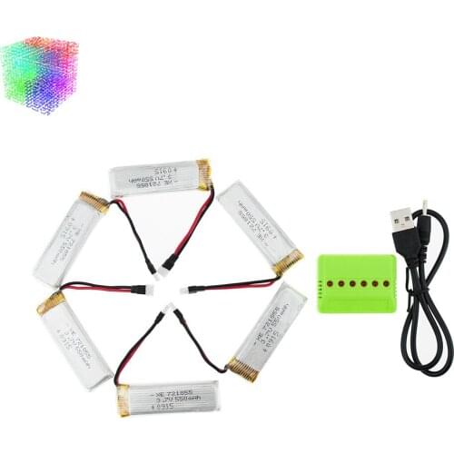 WLtoys V977 V930 Lipo Battery 3.7v 550mAh 6pcs batteries and Charger for RC Helicopter Drone Spare Part Wholesales