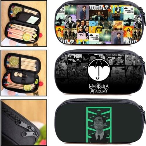 New 3D Umbrella Academy Pencil Case Zipper Storage School Supplies Teenager Makeup Case Pen Anime Make Up Pouch Cosmetic Case