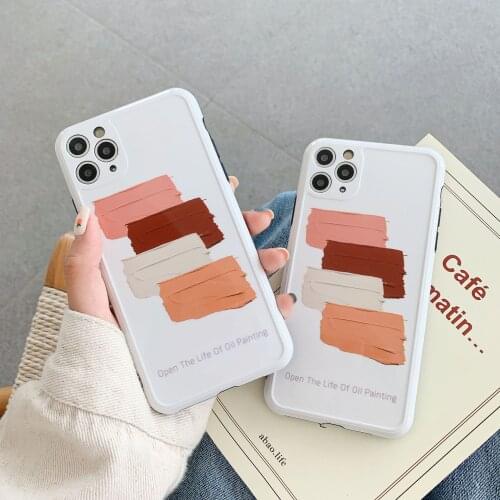 Retro Paint Painting art Phone case For iPhone Case 11 Pro Max case Cute Silicone cover For iPhone XS XR X 7 8 Plus 7Plus Case