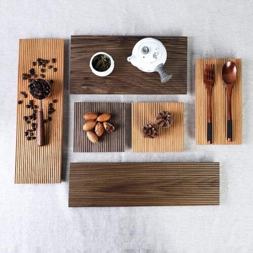 Wooden Tray Tea Tray Dinner Plate Solid Wood Tea Cup Wooden Plate Wooden Plate Wooden Plate Wooden Tableware Small Cup Plate