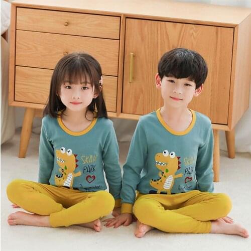 Childrens Pajamas Winter Full-sleeved Top+Pants Clothes Set Pyjamas Kids Boys Girls Clothes Baby Sleepwear Pijamas Infantil Set
