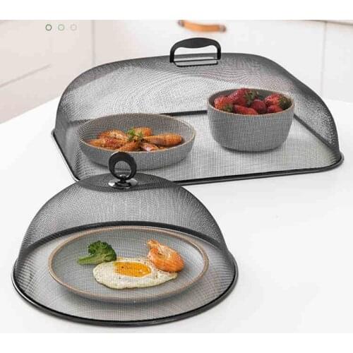 30x12cm round dust-proof small iron dish cover leftover food cover home meal cover dust-proof fly cover table cover umbrella