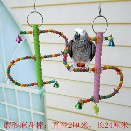LHXMAS Parrot supplies toy bird Twist frosted bird ladder Bite toy parrot Swing stand stand ladder