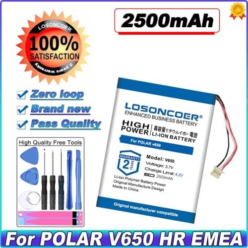 LOSONCOER 2500mAh Battery For POLAR V650 Internal Lithium Battery