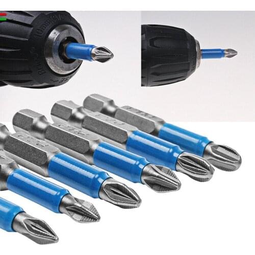 6Pcs Non-slip Screwdriver Bit Set 50mm PH1 PZ1 PH2 Screw With Magnetic PH3 Electric Driver Bits PZ2 Impact Drill Fit Kit PZ U9M4