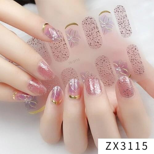 14tips/Sheet Golden Edge Nail Stickers Wraps New Styles DIY Adhesive Sliders for Women Beauty Art Decals Manicure
