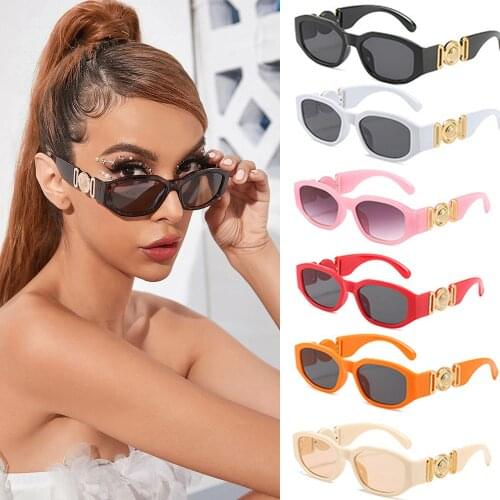 Irregular Driving Sunglasses Small Frame With Gold Color Circle Decoration Women Men Steampunk Fashion Summer Polygon Sun Glasse