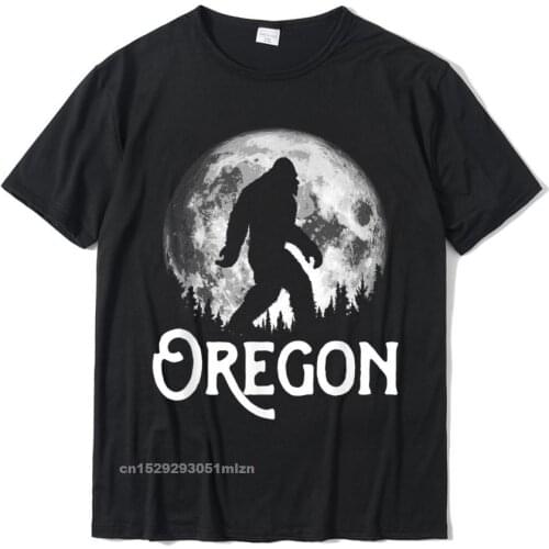 Oregon Bigfoot At Night! Cool Full Moon Trees Sasquatch T-Shirt Crazy T Shirt Fashionable Cotton Male Tops T Shirt Casual