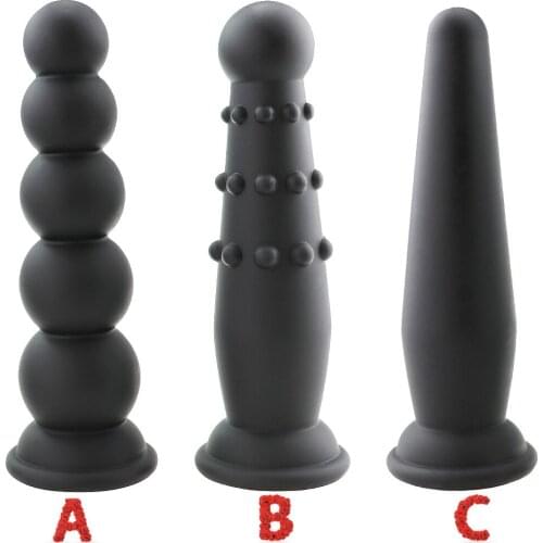 Large size strong suction silicone anal butt plug beads stimulation ball dildo prostate massage penis fake G spot Sex toy