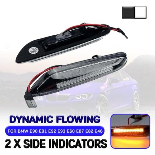LED Dynamic Side Marker Light Flowing Turn Signal Light Lamp For BMW E46 X3 E83 X5 E53 E36 E90 E60 E81 E82 E87 E88 E92 E93 E84