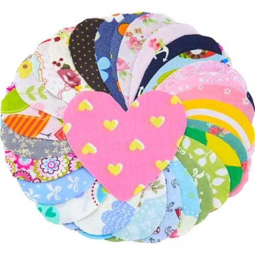Teramila Cotton Patchwork 30 Pcs/Lot 10cmx10cm Heart Shape Fabric Charm Pack Quilting Fabrics No Repeat Designs Cloth Random