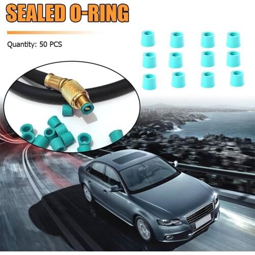Repair Rubber Sealing O-ring 50pcs A/C 1/4 inch Green Outdoor Charging Hose Manifold Anti-resistance Repairing Parts