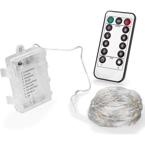 8 mode 10M 100leds 3*AA Battery Waterproof Outdoor Home holiday String lights for Christmas Festival Party Fairy Colorful Xmas