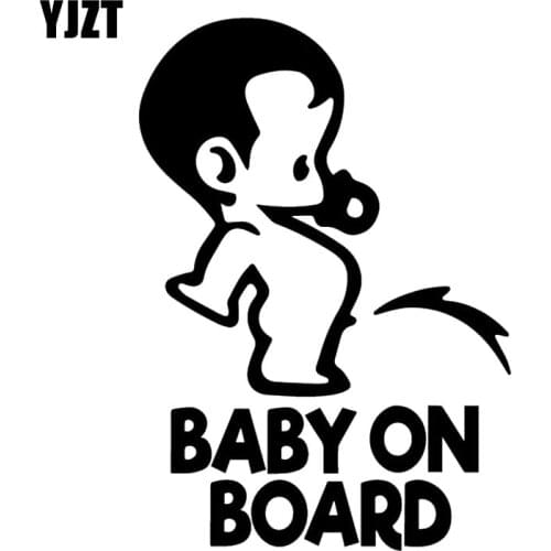 YJZT 11.1X15.9CM Funny Vinyl Decal BABY ON BOARD Rear Windshield Warning Decoration Car Sticker C25-0086
