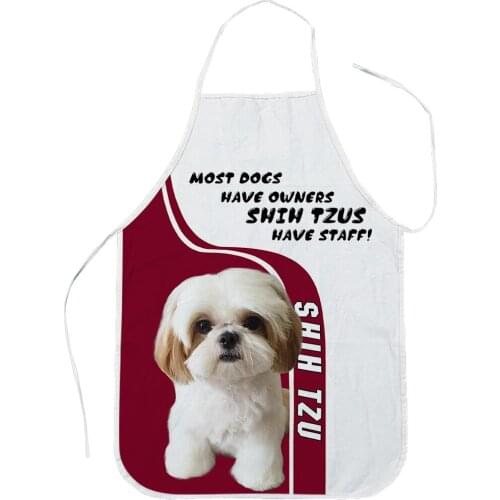 Pet Dog Apron Creative Kitchen Apron Cute Shih Tzu Women Apron Dinner Party Cooking Apron Adult Baking Accessories Kawaii Apron