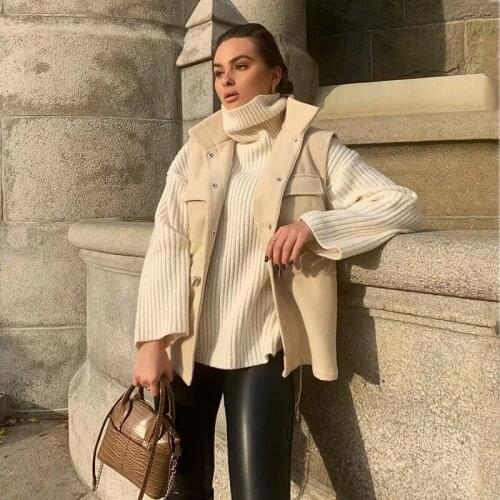 Foridol Woolen Drawstring White Coat Vest Women Autumn Winter Fashion Sleeveless Button Up Vest Jackets for Women 2021 New