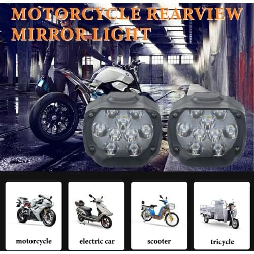 1/2Pc Motorcycles Headlight Working Spot Light Moto Fog Lamp Scooters Spotlight White Super Bright 9 LED 6500k 1200LM Waterproof