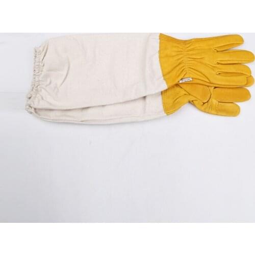 1pair Protective Vented Long Sleeves Goatskin Bee Keeping Tool Beekeeping Gloves