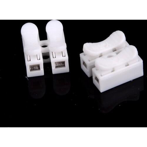 Wholesale 10PCS 2P Spring Wire Quick Connector Splice With No Welding No Screws Cable Clamp Terminal 2 Way Easy Fit Led Strip